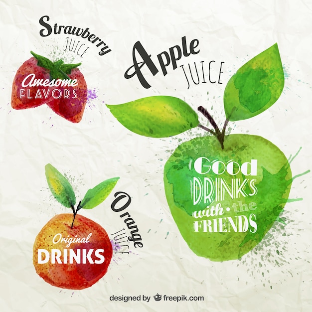 Free vector typographic fruit label