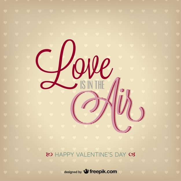 Free Vector typographic valentine's day card retro design 