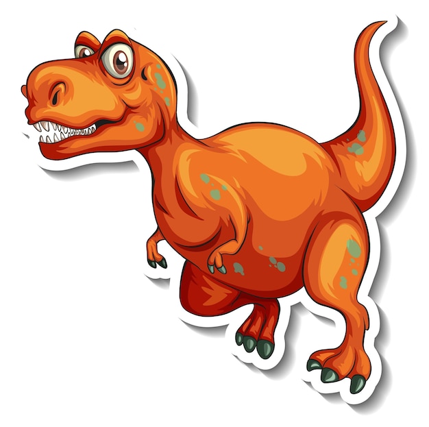 Tyrannosaurus dinosaur cartoon character sticker