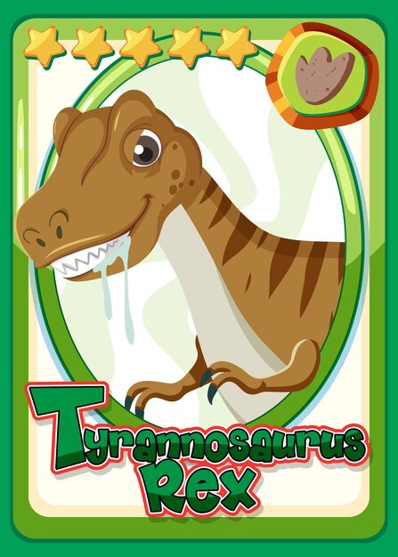 Tyrannosaurus rex cartoon character card