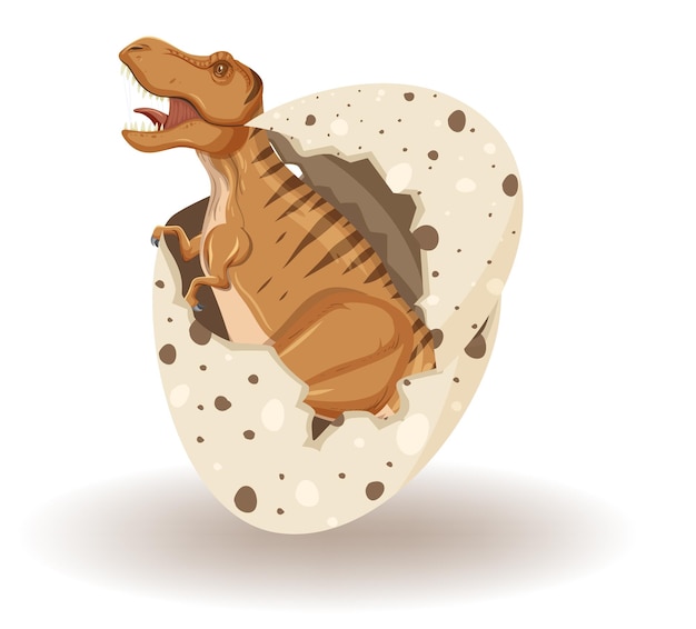 Free Vector tyrannosaurus rex coming out of eggshell