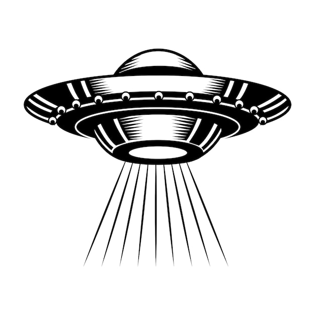 Free vector ufo vector illustration. unidentified flying object, saucer, cosmic, vessel