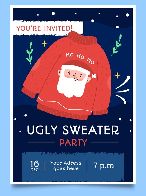 Ugly sweater party invitation template