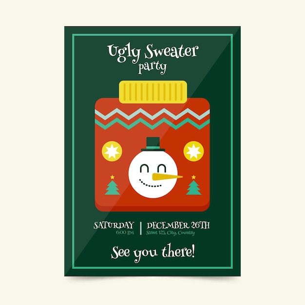 Ugly sweater party invitation template