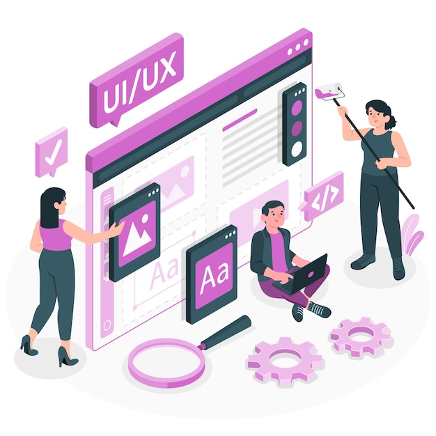 Free Vector ui-ux design concept illustration