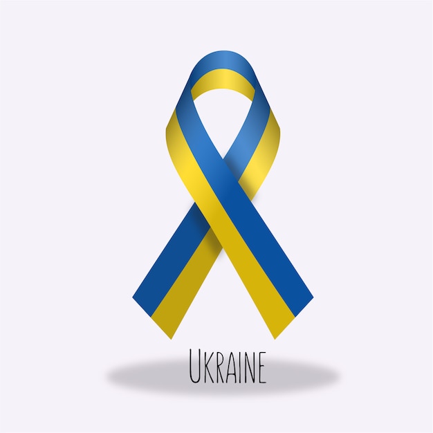 Ukraine flag ribbon design