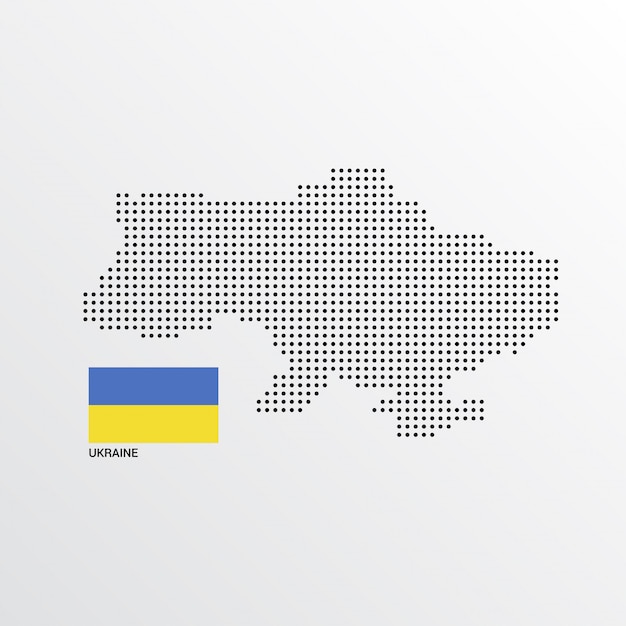 Ukraine Map design with flag and light background vector 