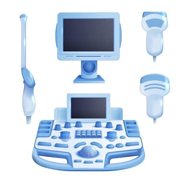 Free Vector ultrasound device realistic set