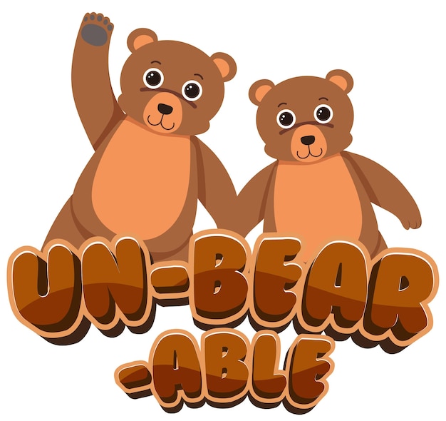 Free vector unbearable a funny cartoon pun picture