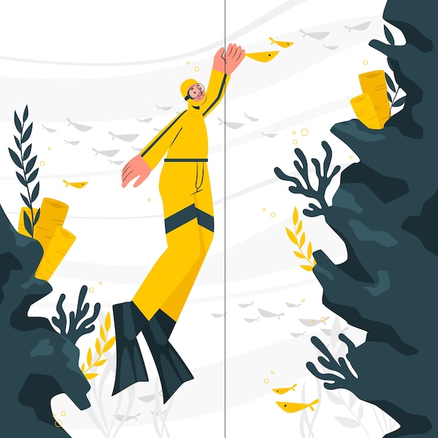 Free Vector underwater apnea concept illustration