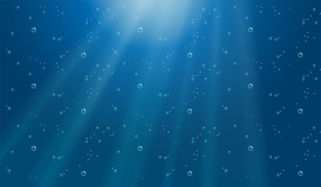 Free Vector underwater background with water bubbles and undersea light rays