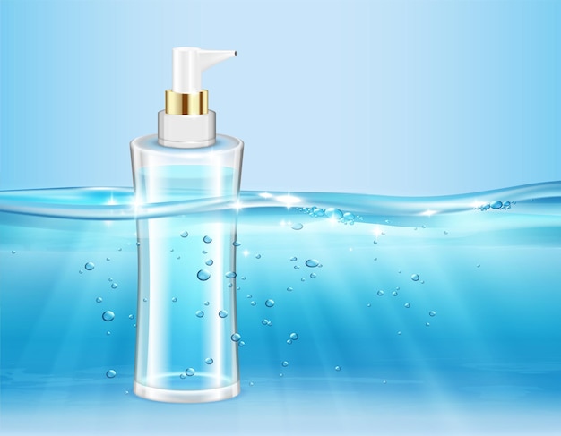 Underwater cosmetic bottle with dispenser