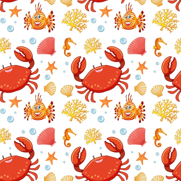 Free Vector underwater marine life pattern