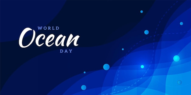 Free Vector underwater world ocean day illustration background vector banner blue theme marine life free vector