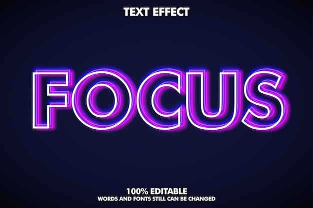 Unfocus shiny outline text effect