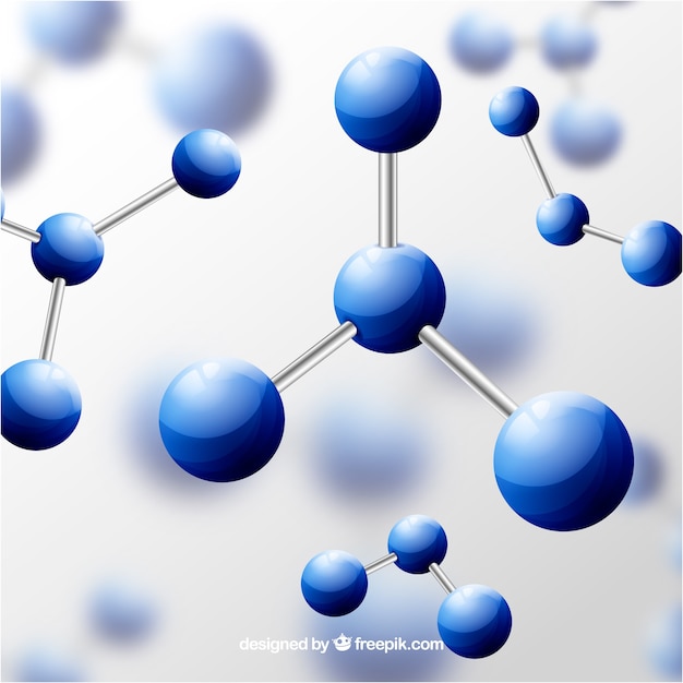 Free Vector unfocused background of realistic molecules