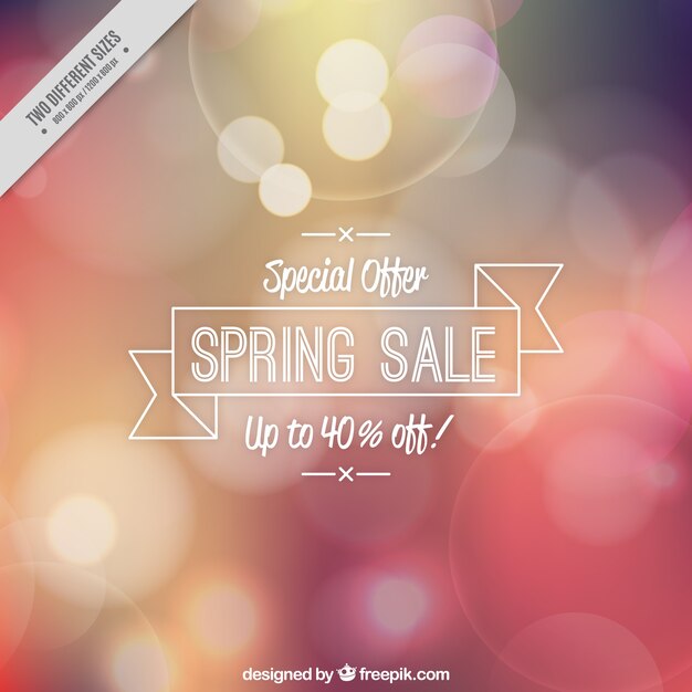 Unfocused bokeh background of spring sales