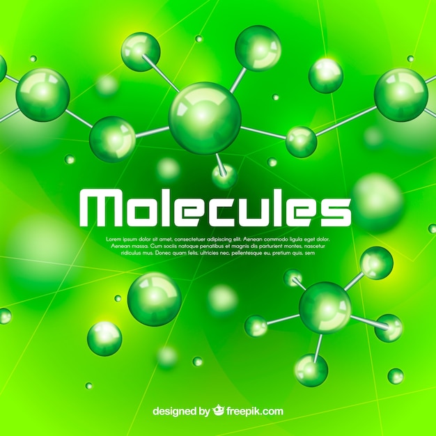 Free Vector unfocused green background with molecules