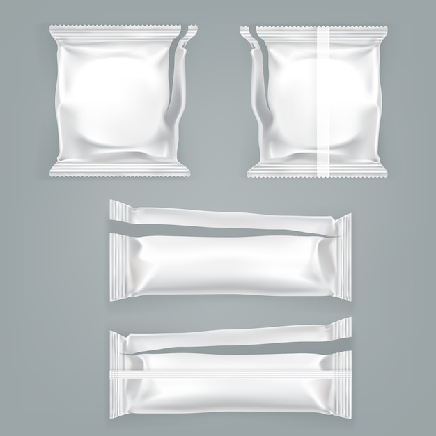 Free vector unfolded food plastic package vector  template