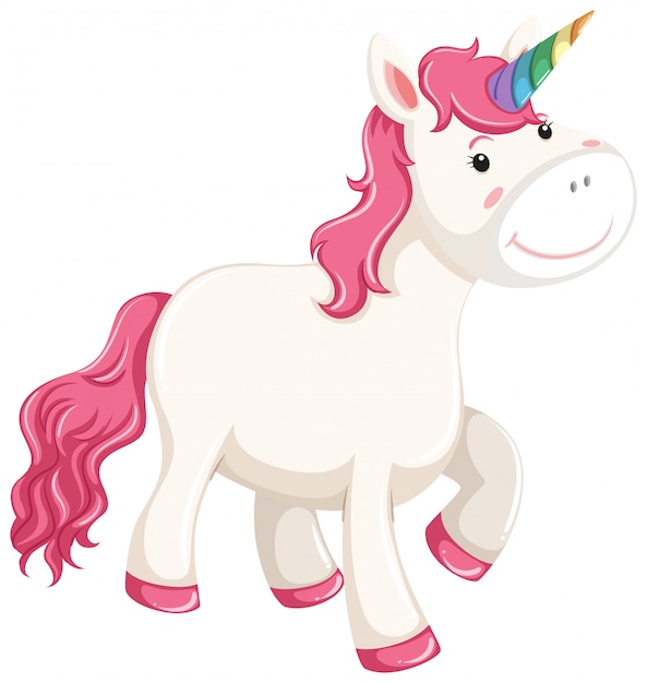 Free vector a unicorn character on white background