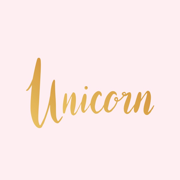 Free Vector unicorn handwritten typography style vector