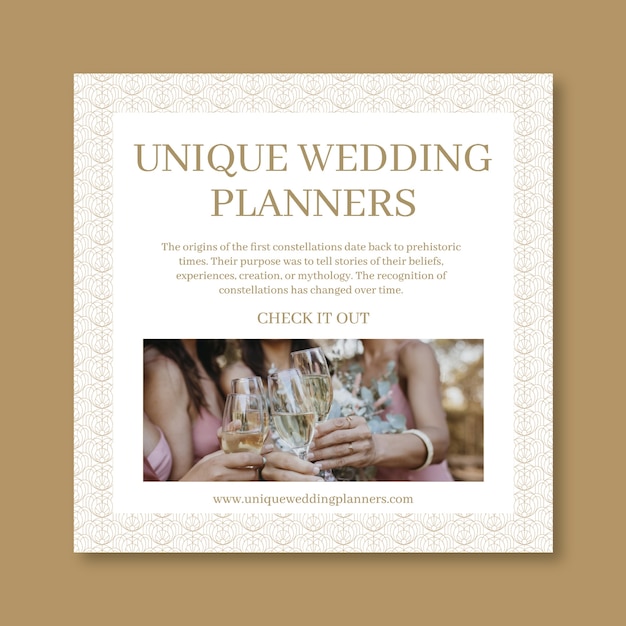 Unique wedding planners facebook post