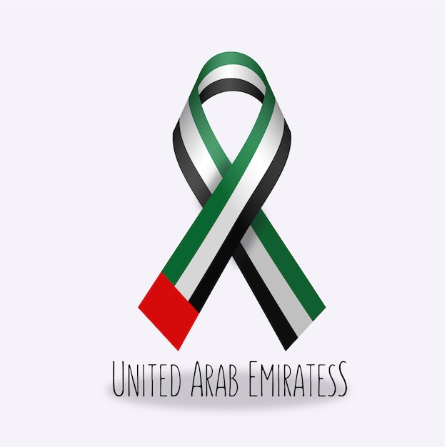 United arab emiratess flag ribbon design