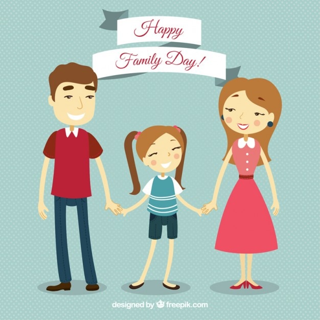 Free vector united family in vintage style