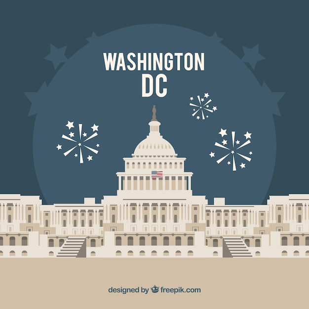 Free Vector united states congress background in flat style