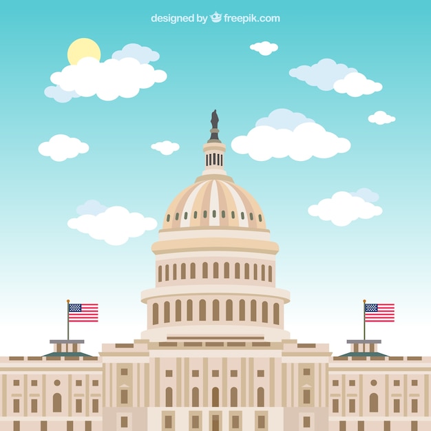 Free Vector united states congress background in flat style