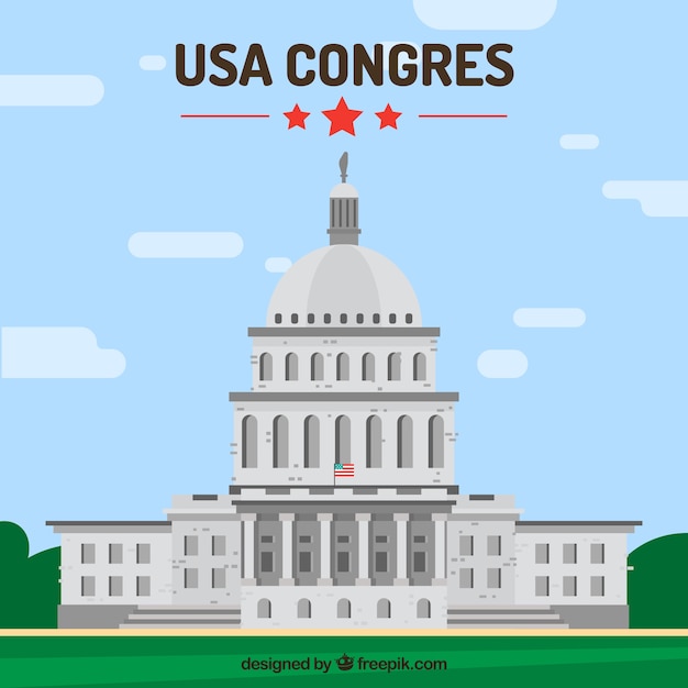 Free Vector united states congress background in flat style