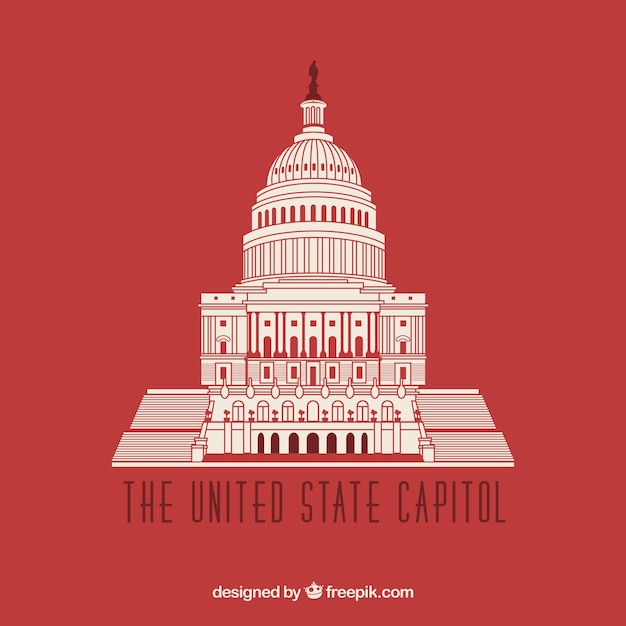 Free Vector united states congress background in flat style