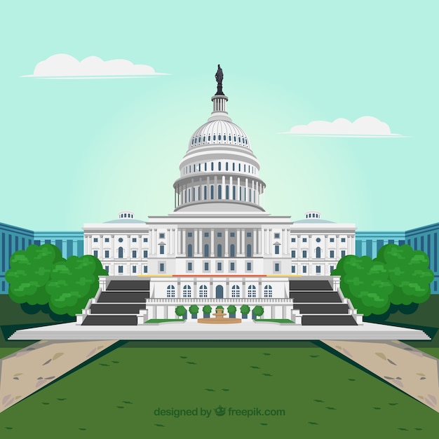 Free Vector united states congress background in flat style