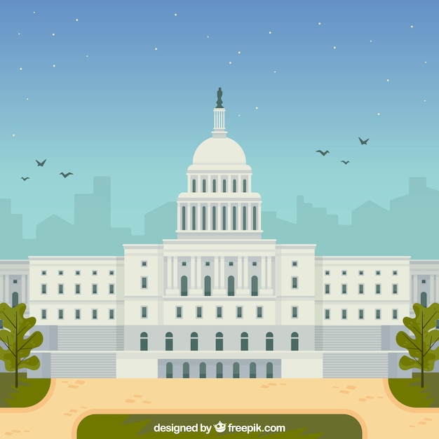 Free Vector united states congress background in flat style