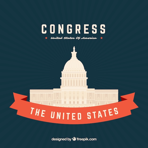 Free Vector united states congress building in flat style