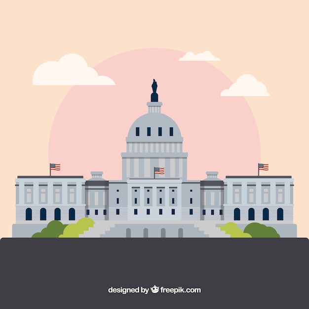 Free Vector united states congress building in flat style