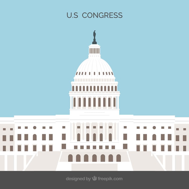 Free Vector united states congress building in flat style