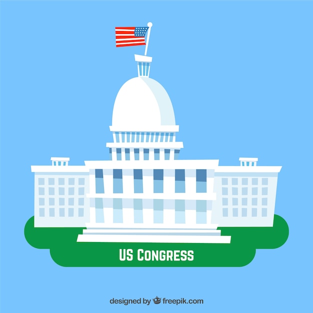 Free Vector united states congress building in flat style