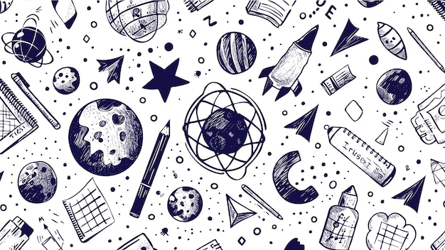 Free Vector universe art vector doodle