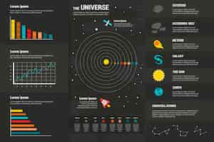 Free vector universe infographic in flat design