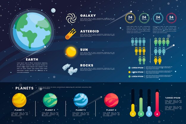 Universe infographic in flat design