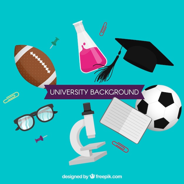 University elements background in flat style