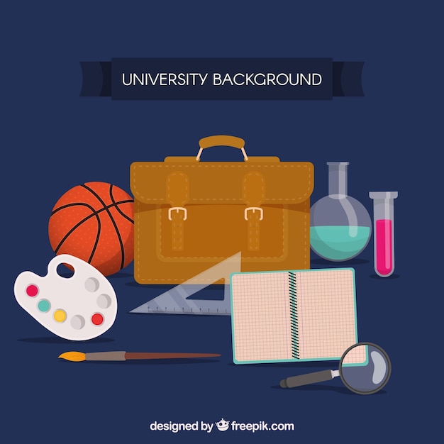 University elements background in flat style