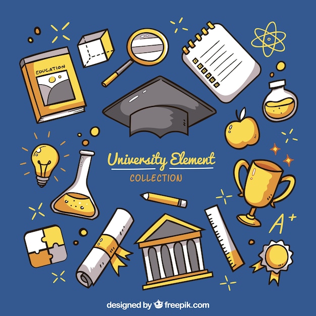 Free Vector university elements collection