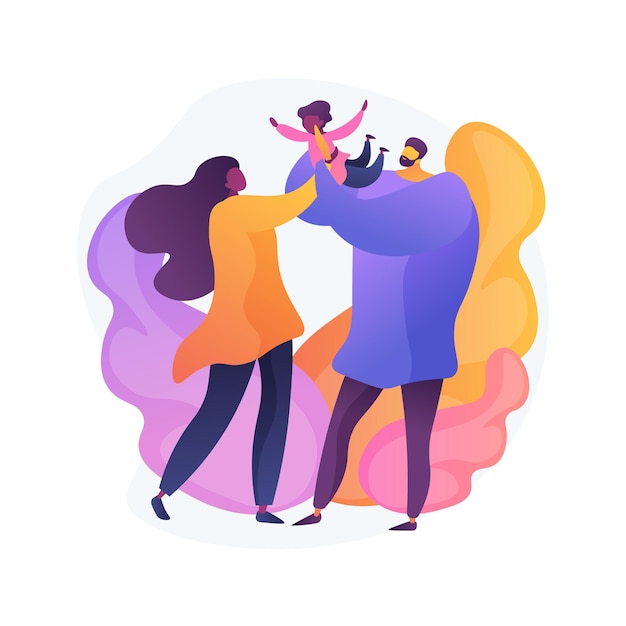 Free vector unmarried parents abstract concept   illustration. unmarried couple fighting, partners living together, single pregnant woman, divorce and separation, unwed mother