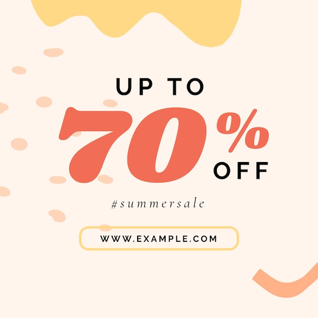 Up to 70% off social template