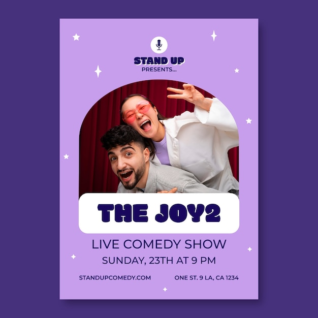 Up comedy poster template design