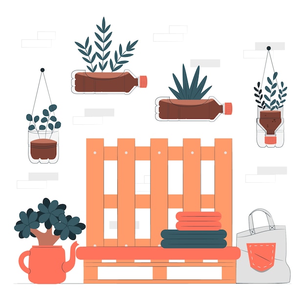 Free Vector upcycle concept illustration