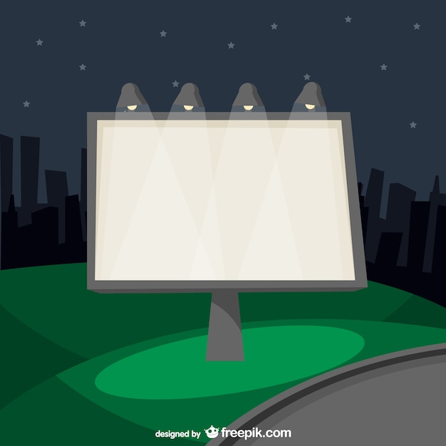 Free Vector urban billboard in the night