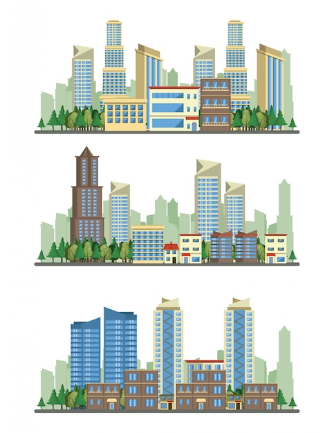 Urban buildings cityscape view scenarios